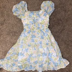 Blue and green dress